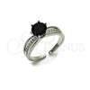 Rhodium Gold Filled Multi Stone Ring, Cluster Design, with Black and White Cubic Zirconia, Polished, Rhodium Finish, 01.424.0019.4 (One size fits all)