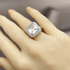 Rhodium Gold Filled Multi Stone Ring, Cluster Design, with White Cubic Zirconia, Polished, Rhodium Finish, 01.424.0020 (One size fits all)