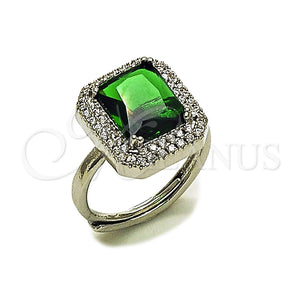 White Gold Filled Ring — Multi Stone Ring Cluster Design with Green and — main product view — SKU 165452 | Oro Laminado Blanco anillo — Multi Stone Ring Cluster diseño with Green and — SKU 165452