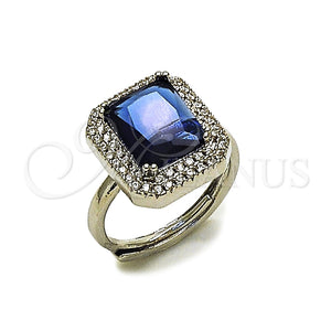 White Gold Filled Ring — Multi Stone Ring Cluster Design with Sapphire Blue — main product view — SKU 165453 | Oro Laminado Blanco anillo — Multi Stone Ring Cluster diseño with Sapphire Blue — SKU 165453
