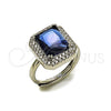 Rhodium Gold Filled Multi Stone Ring, Cluster Design, with Sapphire Blue and White Cubic Zirconia, Polished, Rhodium Finish, 01.424.0020.2 (One size fits all)