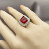 Rhodium Gold Filled Multi Stone Ring, Cluster Design, with Garnet and White Cubic Zirconia, Polished, Rhodium Finish, 01.424.0020.4 (One size fits all)