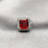 Rhodium Gold Filled Multi Stone Ring, Cluster Design, with Garnet and White Cubic Zirconia, Polished, Rhodium Finish, 01.424.0020.4 (One size fits all)