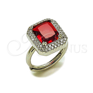 White Gold Filled Ring — Multi Stone Ring Cluster Design with Garnet and — main product view — SKU 165455 | Oro Laminado Blanco anillo — Multi Stone Ring Cluster diseño with Garnet and — SKU 165455