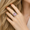 Rhodium Gold Filled Multi Stone Ring, Cluster Design, with Pink and White Cubic Zirconia, Polished, Rhodium Finish, 01.424.0020.5 (One size fits all)