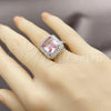 Rhodium Gold Filled Multi Stone Ring, Cluster Design, with Pink and White Cubic Zirconia, Polished, Rhodium Finish, 01.424.0020.5 (One size fits all)