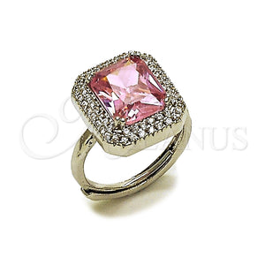 White Gold Filled Ring — Multi Stone Ring Cluster Design with Pink and — main product view — SKU 165456 | Oro Laminado Blanco anillo — Multi Stone Ring Cluster diseño with Pink and — SKU 165456