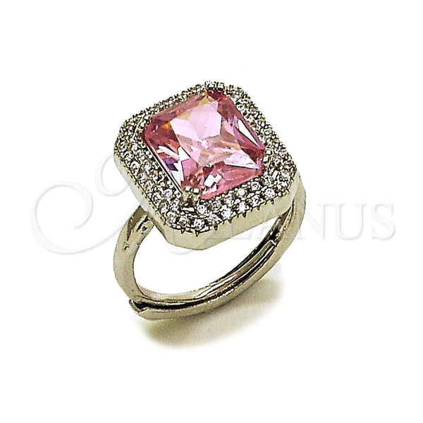 White Gold Filled Ring — Multi Stone Ring Cluster Design with Pink and — main product view — SKU 165456 | Oro Laminado Blanco anillo — Multi Stone Ring Cluster diseño with Pink and — SKU 165456