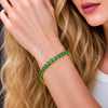 Oro Laminado Tennis Bracelet, Gold Filled Style Teardrop Design, with Green Cubic Zirconia, Polished, Golden Finish, 03.424.0008.2.07 (05 MM Thickness, 8 Inches Length)