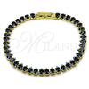 Oro Laminado Tennis Bracelet, Gold Filled Style Teardrop Design, with Sapphire Blue Cubic Zirconia, Polished, Golden Finish, 03.424.0008.3.07 (05 MM Thickness, 8 Inches Length)