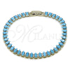 Rhodium Gold Filled Tennis Bracelet, Teardrop Design, with Turquoise Cubic Zirconia, Polished, Rhodium Finish, 03.424.0008.5.07 (05 MM Thickness, 8 Inches Length)
