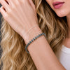 Rhodium Gold Filled Tennis Bracelet, Teardrop Design, with Black Cubic Zirconia, Polished, Rhodium Finish, 03.424.0008.6.07 (05 MM Thickness, 8 Inches Length)