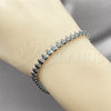 Rhodium Gold Filled Tennis Bracelet, Teardrop Design, with Black Cubic Zirconia, Polished, Rhodium Finish, 03.424.0008.6.07 (05 MM Thickness, 8 Inches Length)