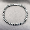 Rhodium Gold Filled Tennis Bracelet, Teardrop Design, with Black Cubic Zirconia, Polished, Rhodium Finish, 03.424.0008.6.07 (05 MM Thickness, 8 Inches Length)