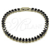 Rhodium Gold Filled Tennis Bracelet, Teardrop Design, with Black Cubic Zirconia, Polished, Rhodium Finish, 03.424.0008.6.07 (05 MM Thickness, 8 Inches Length)