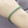Rhodium Gold Filled Tennis Bracelet, Teardrop Design, with Green Cubic Zirconia, Polished, Rhodium Finish, 03.424.0008.7.07 (05 MM Thickness, 8 Inches Length)
