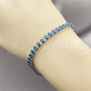 Rhodium Gold Filled Tennis Bracelet, Teardrop Design, with Sapphire Blue Cubic Zirconia, Polished, Rhodium Finish, 03.424.0008.8.07 (05 MM Thickness, 8 Inches Length)