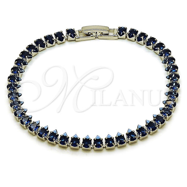 White Gold Filled Bracelet — Tennis Bracelet Teardrop Design with Sapphire Blue Cubic — main product view — SKU 165465 | Oro Laminado Blanco brazalete — Tennis Bracelet Teardrop diseño with Sapphire Blue Cubic — SKU 165465