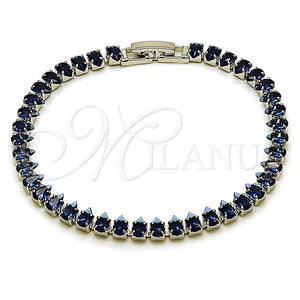 White Gold Filled Bracelet — Tennis Bracelet Teardrop Design with Sapphire Blue Cubic — main product view — SKU 165465 | Oro Laminado Blanco brazalete — Tennis Bracelet Teardrop diseño with Sapphire Blue Cubic — SKU 165465