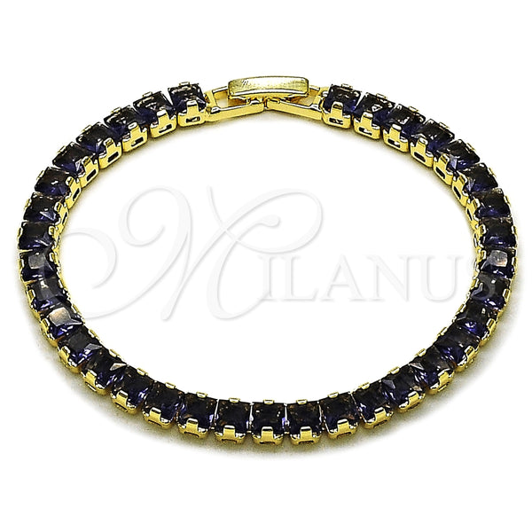 Gold Filled Bracelet — Tennis Bracelet Baguette Design with Amethyst Cubic Zirconia — main product view — SKU 165468 | Oro Laminado brazalete — Tennis Bracelet Baguette diseño with Amethyst Cubic Zirconia — SKU 165468