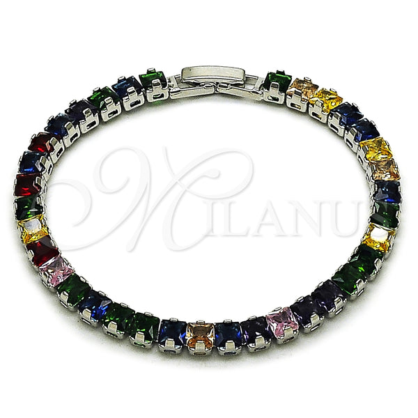 Gold Filled Bracelet — Tennis Bracelet Baguette Design with Multicolor Cubic Zirconia — main product view — SKU 165469 | Oro Laminado brazalete — Tennis Bracelet Baguette diseño with Multicolor Cubic Zirconia — SKU 165469