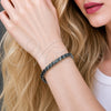 Rhodium Gold Filled Tennis Bracelet, Baguette Design, with Black Cubic Zirconia, Polished, Rhodium Finish, 03.130.0004.4.07 (Thickness, 7 Inches Length)