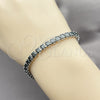 Rhodium Gold Filled Tennis Bracelet, Baguette Design, with Black Cubic Zirconia, Polished, Rhodium Finish, 03.130.0004.4.07 (Thickness, 7 Inches Length)