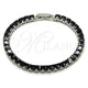 White Gold Filled Tennis Bracelet, Baguette Design, with Black Cubic Zirconia, Polished, Rhodium Finish, 03.130.0004.4.07 (Thickness, 7 Inches Length)