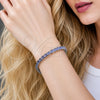 Rhodium Gold Filled Tennis Bracelet, Cluster Design, with Amethyst Cubic Zirconia, Polished, Rhodium Finish, 03.130.0004.5.07 (Thickness, 7 Inches Length)