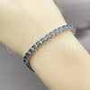Rhodium Gold Filled Tennis Bracelet, Cluster Design, with Amethyst Cubic Zirconia, Polished, Rhodium Finish, 03.130.0004.5.07 (Thickness, 7 Inches Length)