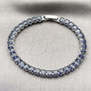 Rhodium Gold Filled Tennis Bracelet, Cluster Design, with Amethyst Cubic Zirconia, Polished, Rhodium Finish, 03.130.0004.5.07 (Thickness, 7 Inches Length)