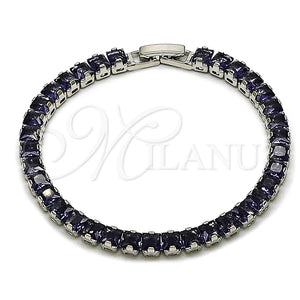 White Gold Filled Bracelet — Tennis Bracelet Cluster Design with Amethyst Cubic Zirconia — main product view — SKU 165471 | Oro Laminado Blanco brazalete — Tennis Bracelet Cluster diseño with Amethyst Cubic Zirconia — SKU 165471
