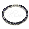 Rhodium Gold Filled Tennis Bracelet, Cluster Design, with Amethyst Cubic Zirconia, Polished, Rhodium Finish, 03.130.0004.5.07 (Thickness, 7 Inches Length)