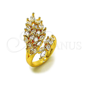 Gold Filled Ring — Multi Stone Ring Leaf Design with White Cubic — main product view — SKU 165476 | Oro Laminado anillo — Multi Stone Ring Leaf diseño with blanco Cubic — SKU 165476