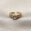Oro Laminado Multi Stone Ring, Gold Filled Style Baguette and Cluster Design, with White Cubic Zirconia and White Micro Pave, Polished, Golden Finish, 01.317.0002 (One size fits all)