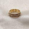 Oro Laminado Multi Stone Ring, Gold Filled Style Cluster Design, with White Cubic Zirconia and White Micro Pave, Polished, Golden Finish, 01.317.0003 (One size fits all)