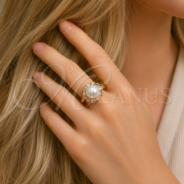 Gold Filled Ring — Multi Stone Ring Flower and Cluster Design with — alternate product view — SKU 165479 | Oro Laminado anillo — Multi Stone Ring flor and Cluster diseño with — SKU 165479