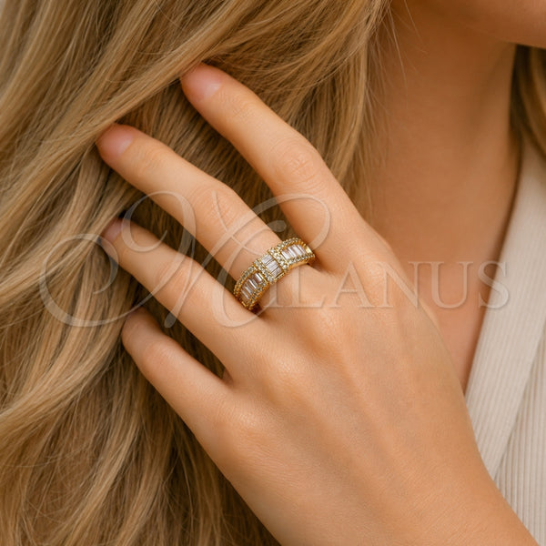 Gold Filled Ring — Multi Stone Ring Baguette and Cluster Design with — alternate product view — SKU 165480 | Oro Laminado anillo — Multi Stone Ring Baguette and Cluster diseño with — SKU 165480