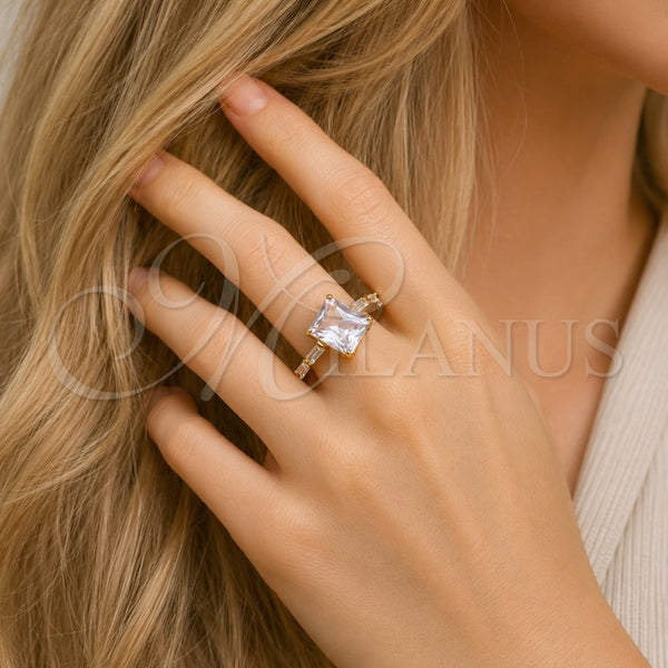 Gold Filled Ring — Multi Stone Ring Baguette Design with White Cubic — alternate product view — SKU 165481 | Oro Laminado anillo — Multi Stone Ring Baguette diseño with blanco Cubic — SKU 165481
