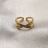 Oro Laminado Multi Stone Ring, Gold Filled Style Mariner Design, with White Micro Pave, Polished, Golden Finish, 01.317.0007 (One size fits all)