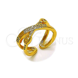 Gold Filled Ring — Multi Stone Ring Mariner Design with White Micro — main product view — SKU 165482 | Oro Laminado anillo — Multi Stone Ring Mariner diseño with blanco Micro — SKU 165482