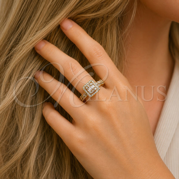 Gold Filled Ring — Multi Stone Ring Baguette and Cluster Design with — alternate product view — SKU 165483 | Oro Laminado anillo — Multi Stone Ring Baguette and Cluster diseño with — SKU 165483