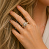 Oro Laminado Multi Stone Ring, Gold Filled Style Baguette and Cluster Design, with White Cubic Zirconia and White Micro Pave, Polished, Golden Finish, 01.317.0008 (One size fits all)