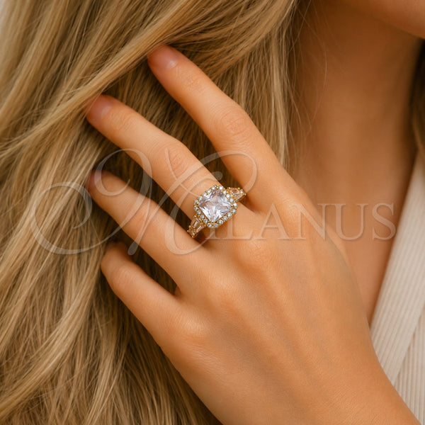 Gold Filled Ring — Multi Stone Ring Cluster and Baguette Design with — alternate product view — SKU 165484 | Oro Laminado anillo — Multi Stone Ring Cluster and Baguette diseño with — SKU 165484