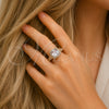 Oro Laminado Multi Stone Ring, Gold Filled Style Cluster and Baguette Design, with White Cubic Zirconia and White Micro Pave, Polished, Golden Finish, 01.317.0009 (One size fits all)