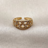 Oro Laminado Multi Stone Ring, Gold Filled Style Baguette and Cluster Design, with White Cubic Zirconia and White Micro Pave, Polished, Golden Finish, 01.317.0010 (One size fits all)