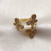 Oro Laminado Multi Stone Ring, Gold Filled Style Butterfly Design, with White Micro Pave, Polished, Golden Finish, 01.317.0011 (One size fits all)