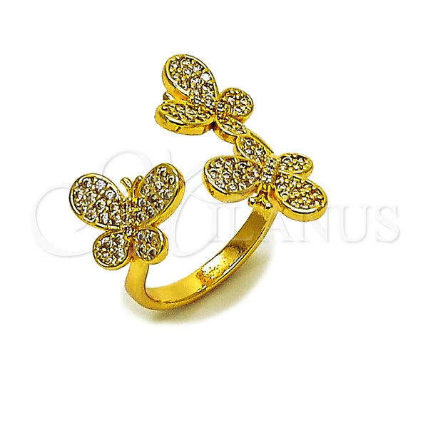 Gold Filled Ring — Multi Stone Ring Butterfly Design with White Micro — main product view — SKU 165486 | Oro Laminado anillo — Multi Stone Ring mariposa diseño with blanco Micro — SKU 165486