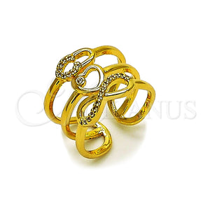 Gold Filled Ring — Multi Stone Ring Infinite and Heart Design with — main product view — SKU 165489 | Oro Laminado anillo — Multi Stone Ring Infinite and corazón diseño with — SKU 165489