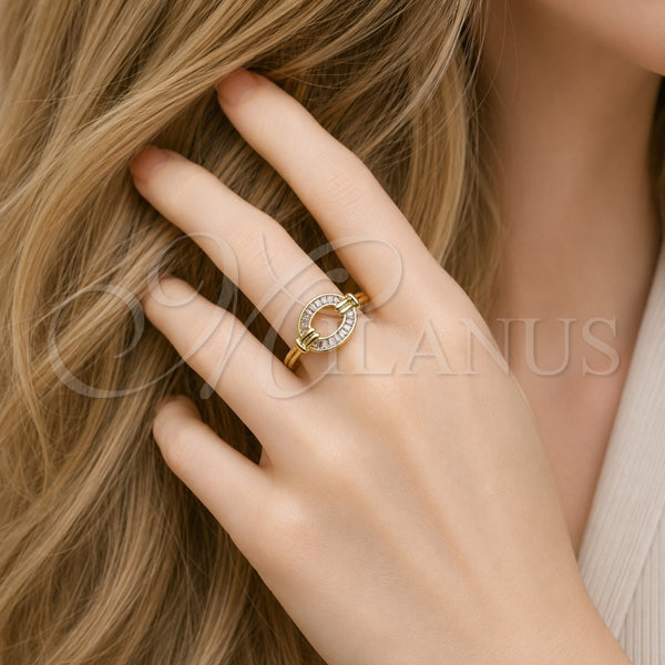 Gold Filled Ring — Multi Stone Ring Baguette Design with White Cubic — alternate product view — SKU 165493 | Oro Laminado anillo — Multi Stone Ring Baguette diseño with blanco Cubic — SKU 165493